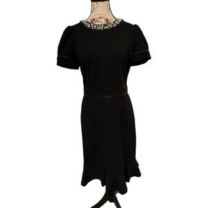 Karl Lagerfeld Black Dress with Embellished Collar